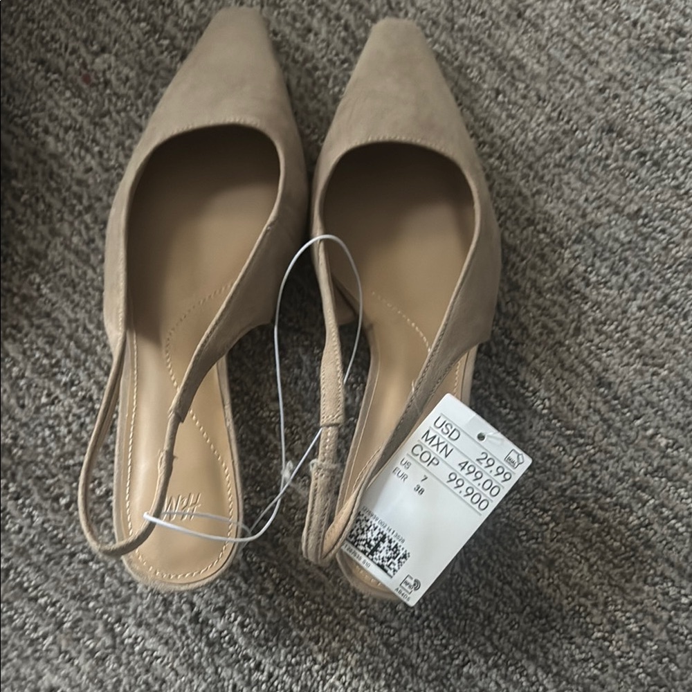 Elegant Tan Slingback Women's Shoes